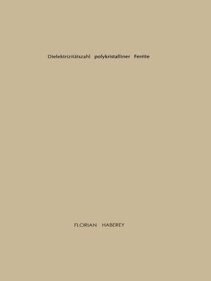 cover image of Dielektrizitätszahl polykristalliner Ferrite